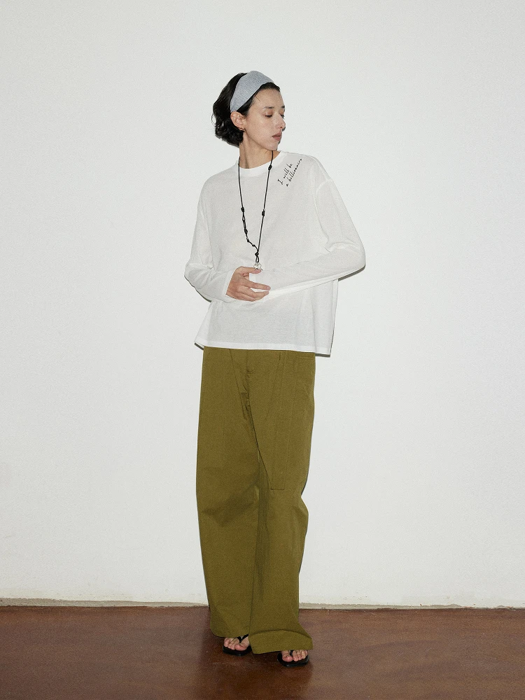 

Высококачественная хлопковая футболка с длинным рукавом и круглым вырезом в стиле 90-х, свободного кроя, с принтом, повседневная, удобная, дышащая, летняя.