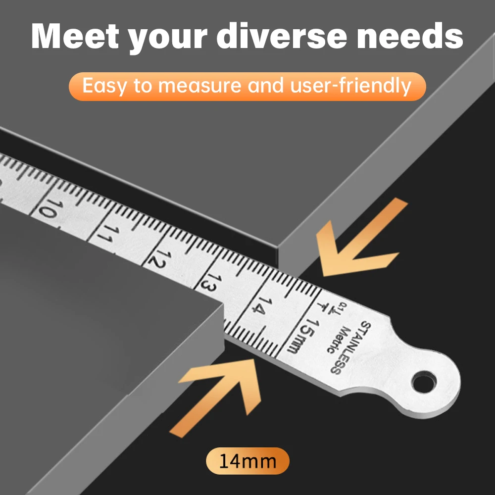 1Pc Metric Feeler Gauge High-Precision Stainless Steel Gap Gauge Welding Inspection Taper Gauge Measuring Tool