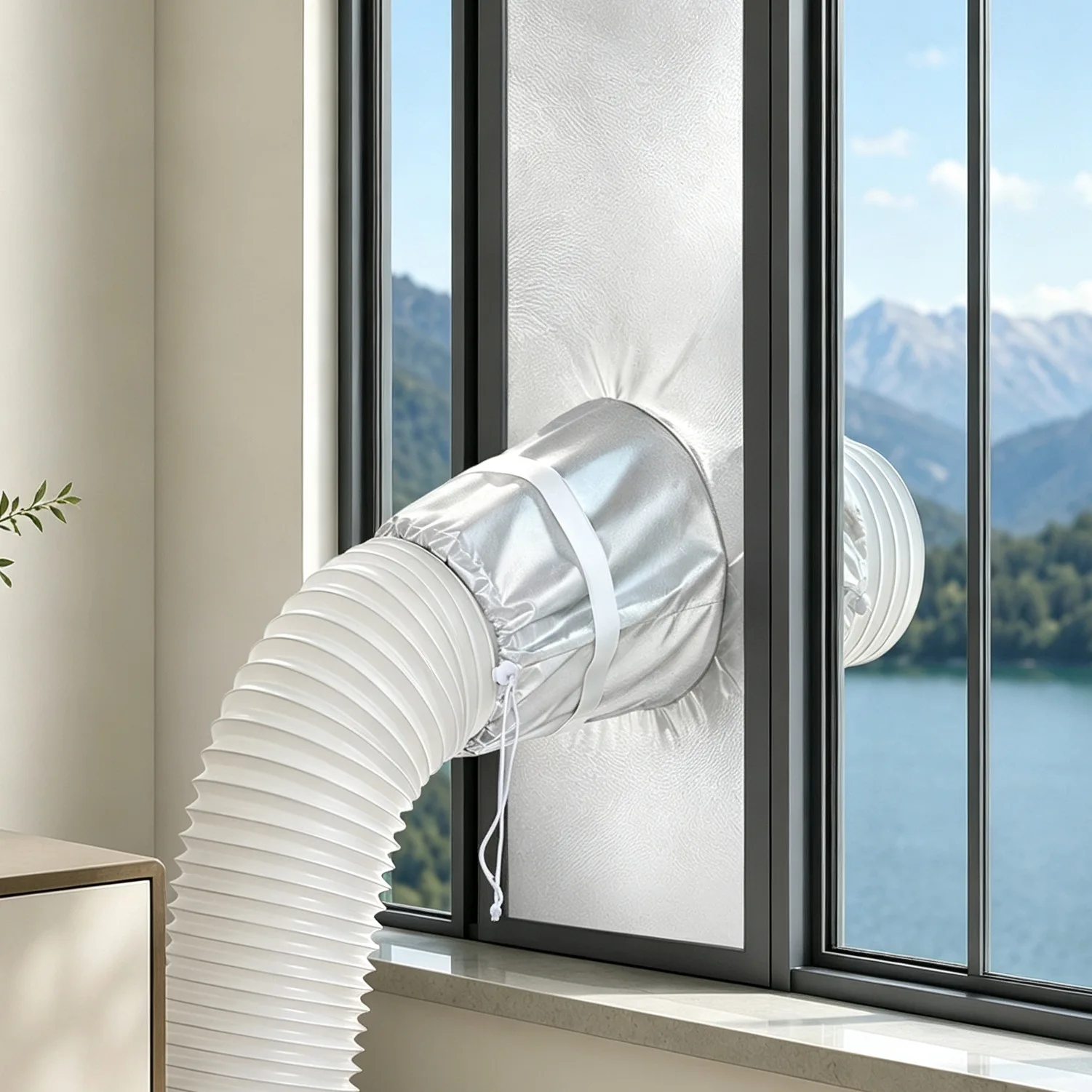 New Thick Silver Coated Portable Air Conditioner Seal Cloth,Dustproof Thermal Insulation Fabric Reducing Hot & Cold Air Exchange