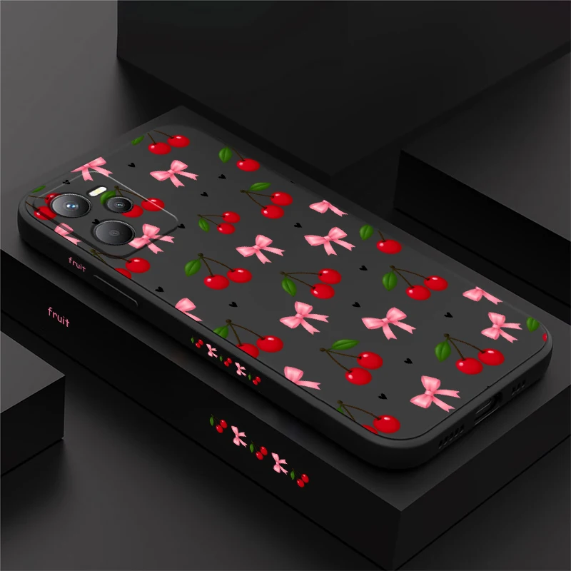 Cherry Print Case For OPPO Realme C100i C85 Pro C75 C71 C67 C65 C63 C55 C53 C51S C35 C25Y C17 C11 Anti Scratch Soft Cases covers