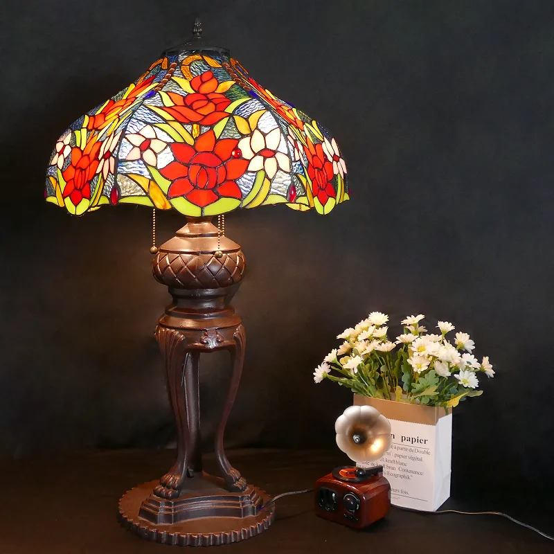 European retro decoration nostalgic bedside lamp children's desk button switch convenient led eye protection villa hall