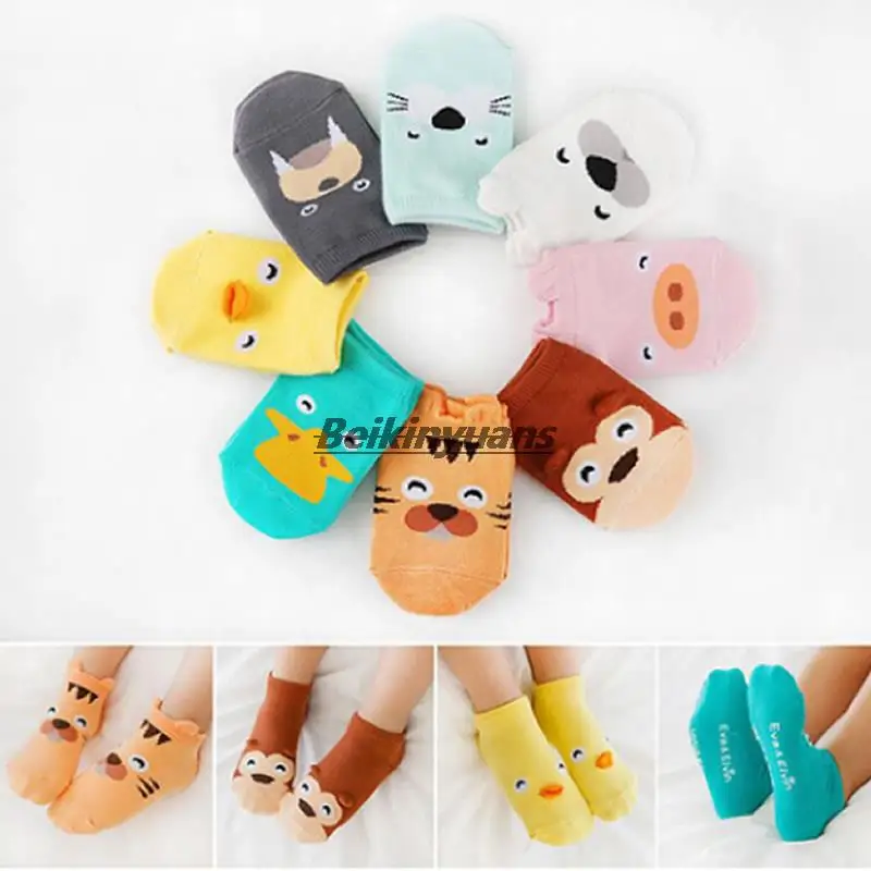 Cute Cartoon Baby Socks Newborn Cotton Baby Boys sock Girls Toddler Anti-slip Socks short ankle sokken