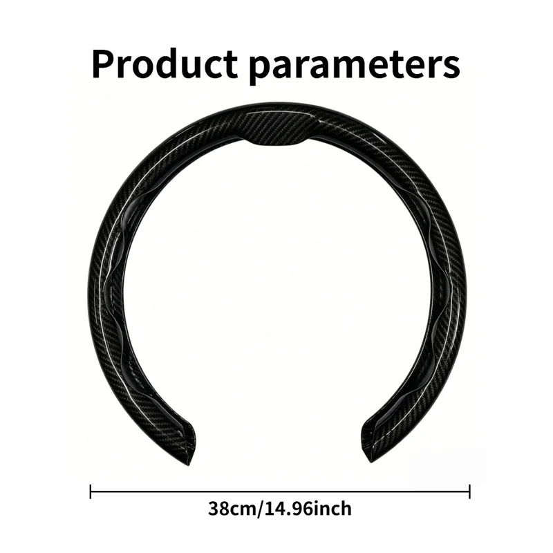 Unbranded Car Carbon Fiber Textured Steering Wheel Cover, Comfortable Grip, One-Piece Installation, No Slipping, Universal Car I