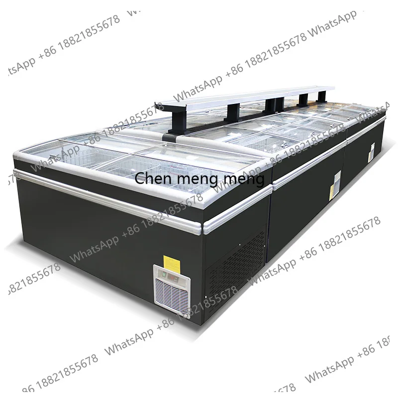

Supermarket Island Cabinet Commercial Large Capacity Meat Freezer Horizontal Combination Meatball Display Cabinet