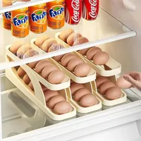 Dispenser Refrigerator Egg Storage Box Double Layers Rolling Egg Automatic Scrolling Holder Household Large Capacity Organizer