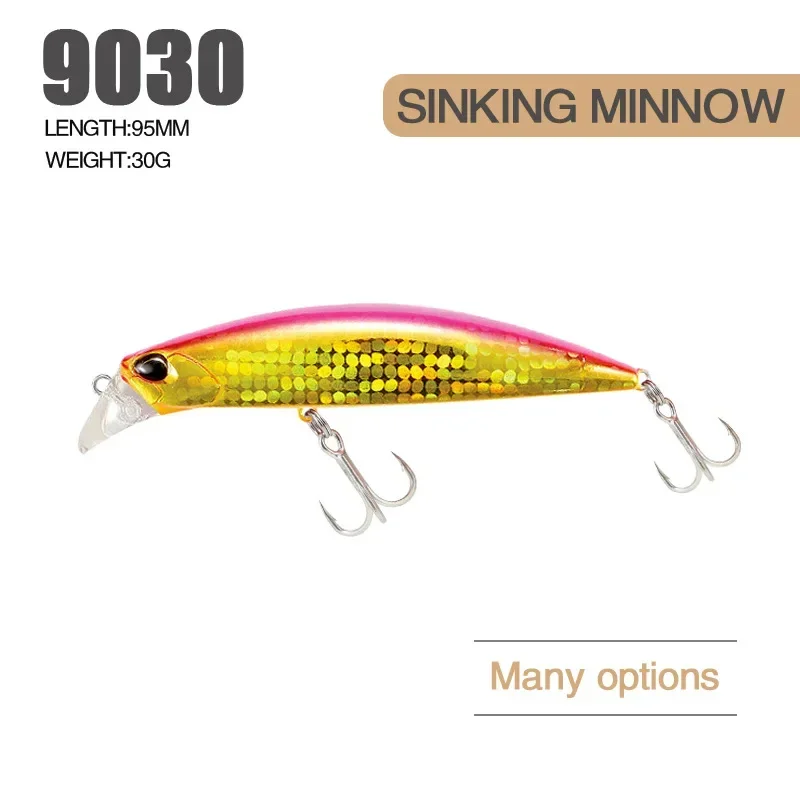 Minnow Lure Spearheadd Ryuki 95S Wobbler for Trolling 9.5cm 15g Bass Fishing Bait Wobbler Long Sinking Trolling Jerkbait Pesca