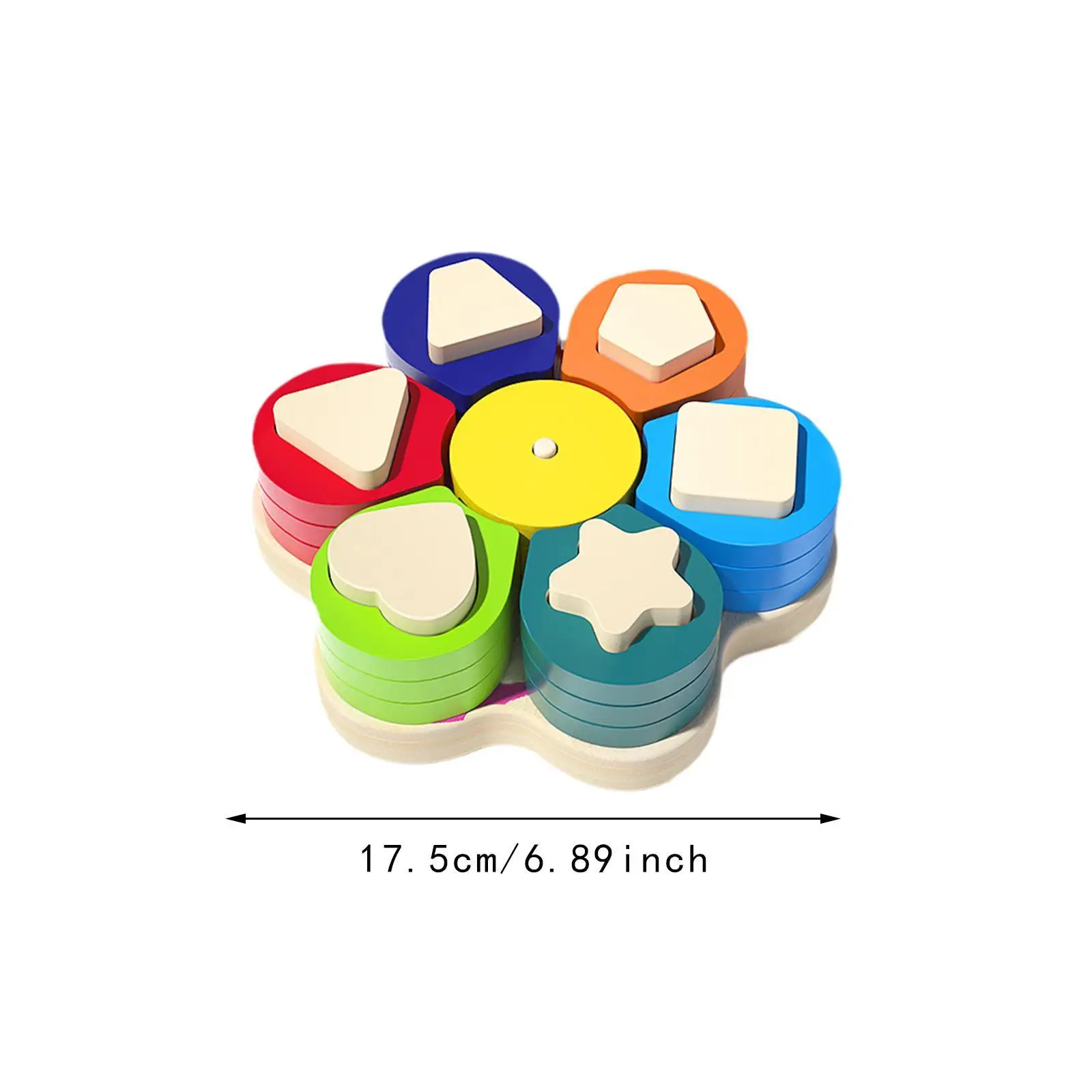 Trieur de formes en bois, jouets de comptage, apprentissage préscolaire, blocs de reconnaissance des couleurs pour garçons et filles de 1 à 3 ans