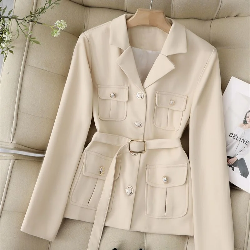 Fashionable Design Short Spring Autumn Jacket 2026 New Woman's Coat Small Fragrant Wine Red Waist Slimming Jackets Top Female