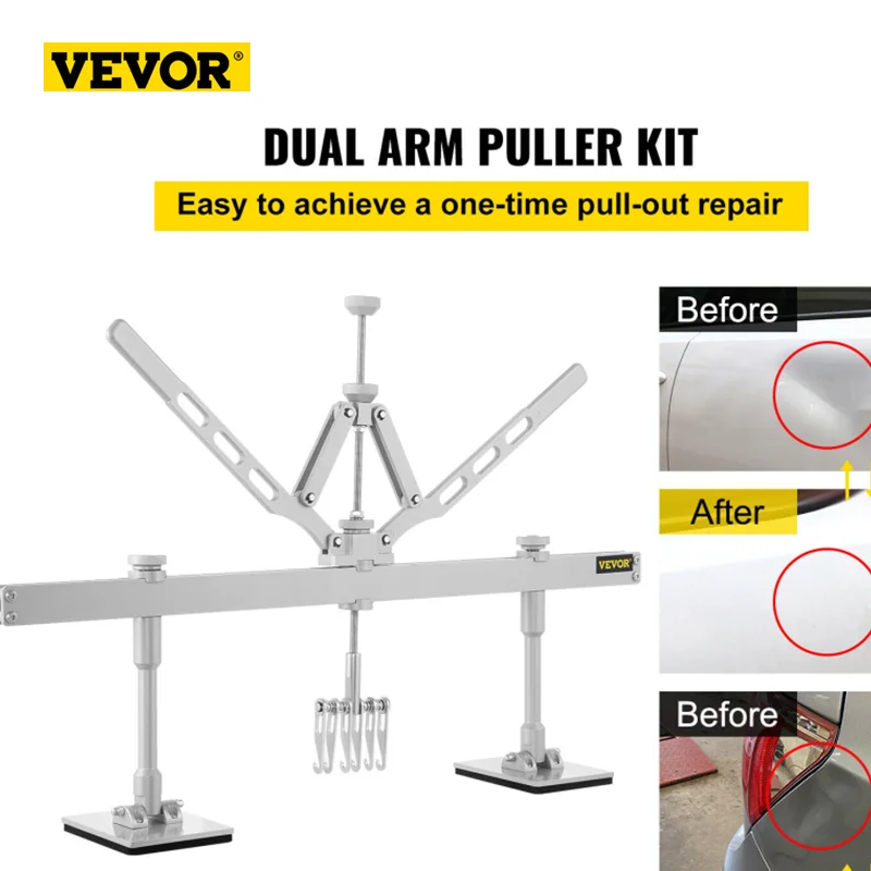 VEVOR CarTool Kit 75/85/110Cm Dent Pull Lever Straightening Bar Kit Wavy Wire Aluminum Suction Cups Body Damage Pulling Fix Tool