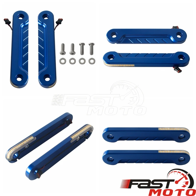 Motorcycle Front LED Flush Fork Turn Signal Light Brackets For Harley Touring FLHTCU/I FLHTK FLHTKSE FLHTKL FLHTCUL FLHR FLHRXS