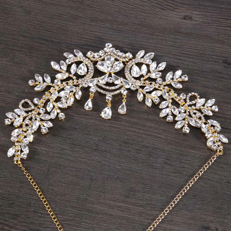 Bride Tiara Head Chain Hair Jewelry Frontlet  Great Accessory And Decoration For Girls Wonderful Gift For Female Friends