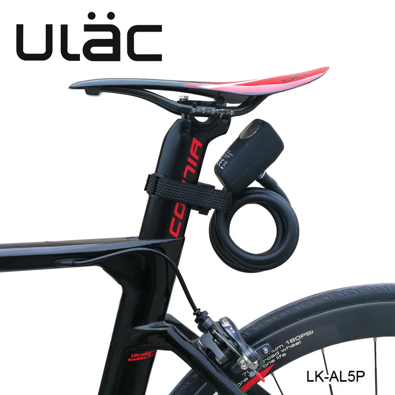 ULAC Bicycle AL5P Alarm Lock Mountain Bike Cable Lock Loud Alarm Horn LK-AL5P