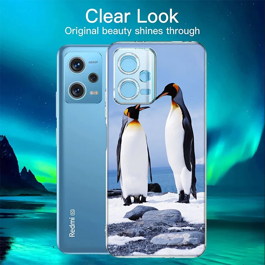 Penguins Love at the North Pole Cover Case For Xiaomi Redmi Note 12S 12 11 Pro Plus 11T 11S 10 5G 10S 9 9T 9S 8 8T 7 5A Pro TPU