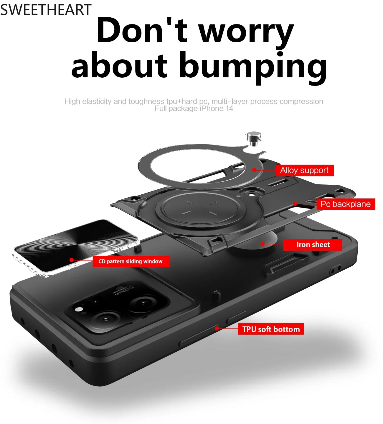 Magnetic Adsorption Slide Camera Armor Rotation Case For Xiaomi POCO X6 X5 X4 M6 F6 F5 M4 13T 12T 11T Pro M5S F3 M3 C50 C40 Case