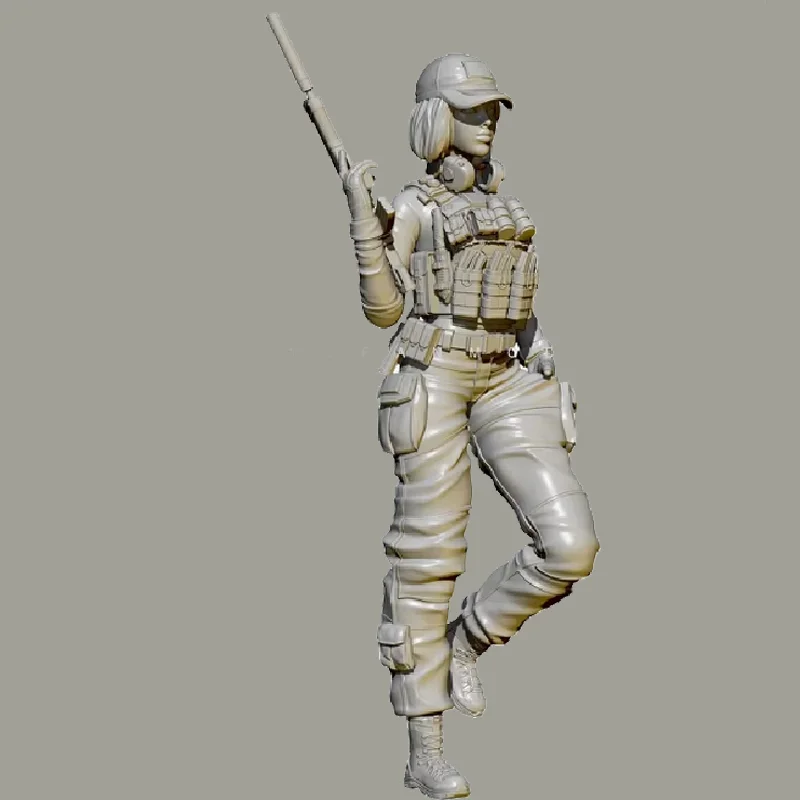 

1/24 Resin Model Figure Pla Female Special Forces Gk Micro Miniature 3d Printed White Model Toy Unassembled And Unpainted Kit