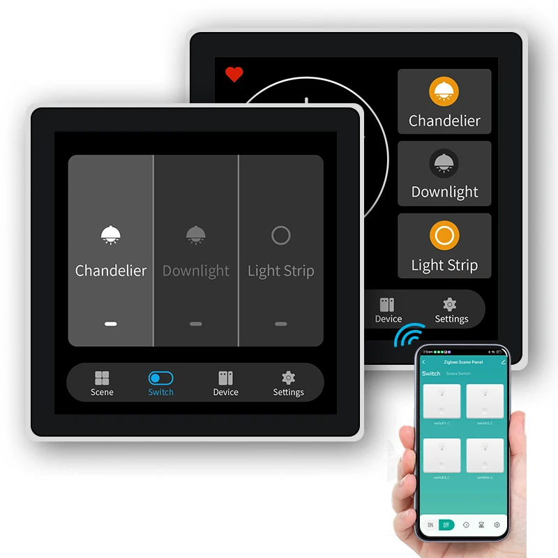 2025 New Smart Home 240V Wall Switch with Touch Screen LCD Display with Smart Mobile  Remote Control Function