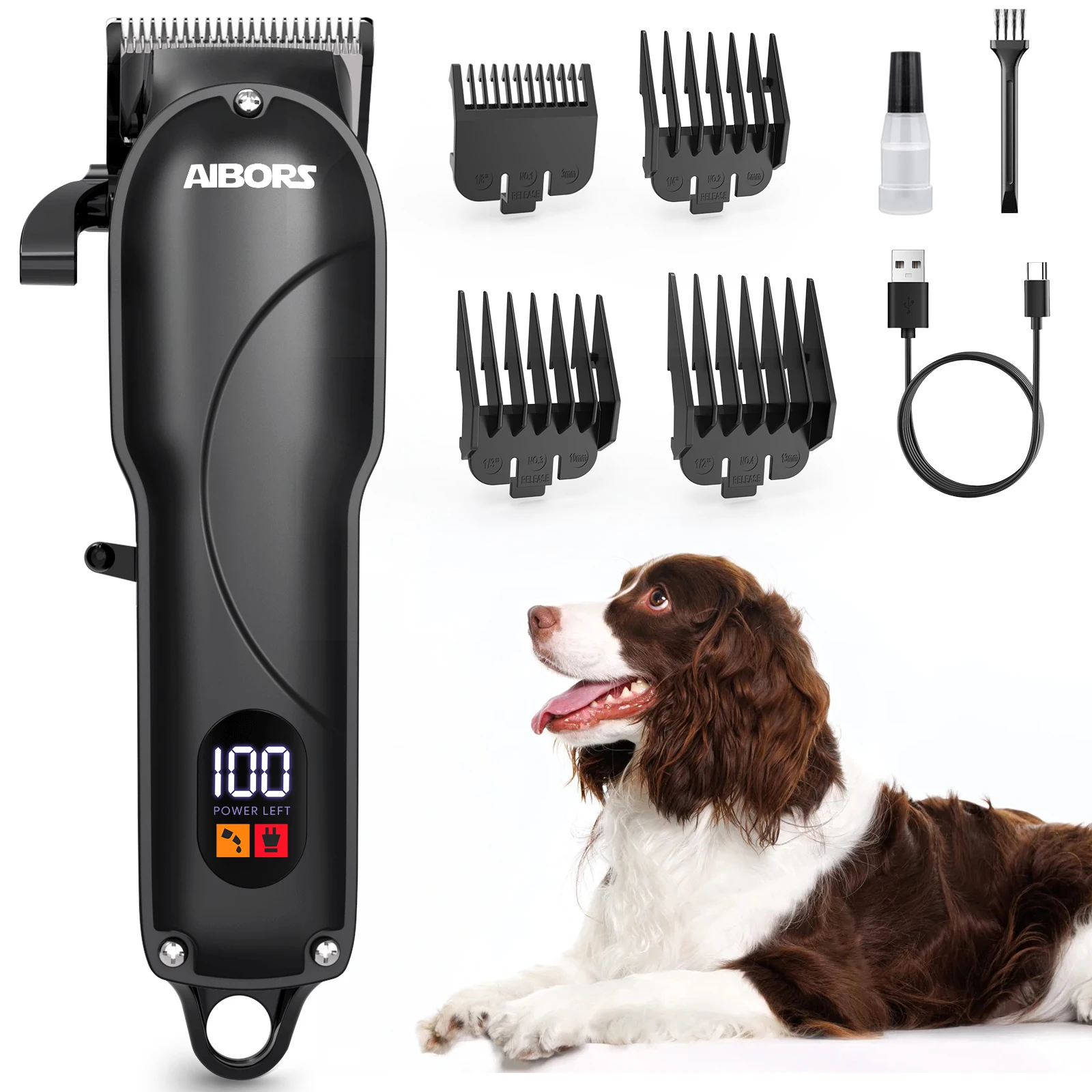 AIBORS-cortadora para perros profesional, cortadora de pelo para mascotas, máquina electrónica de belleza para cachorros, Labrador Corgi