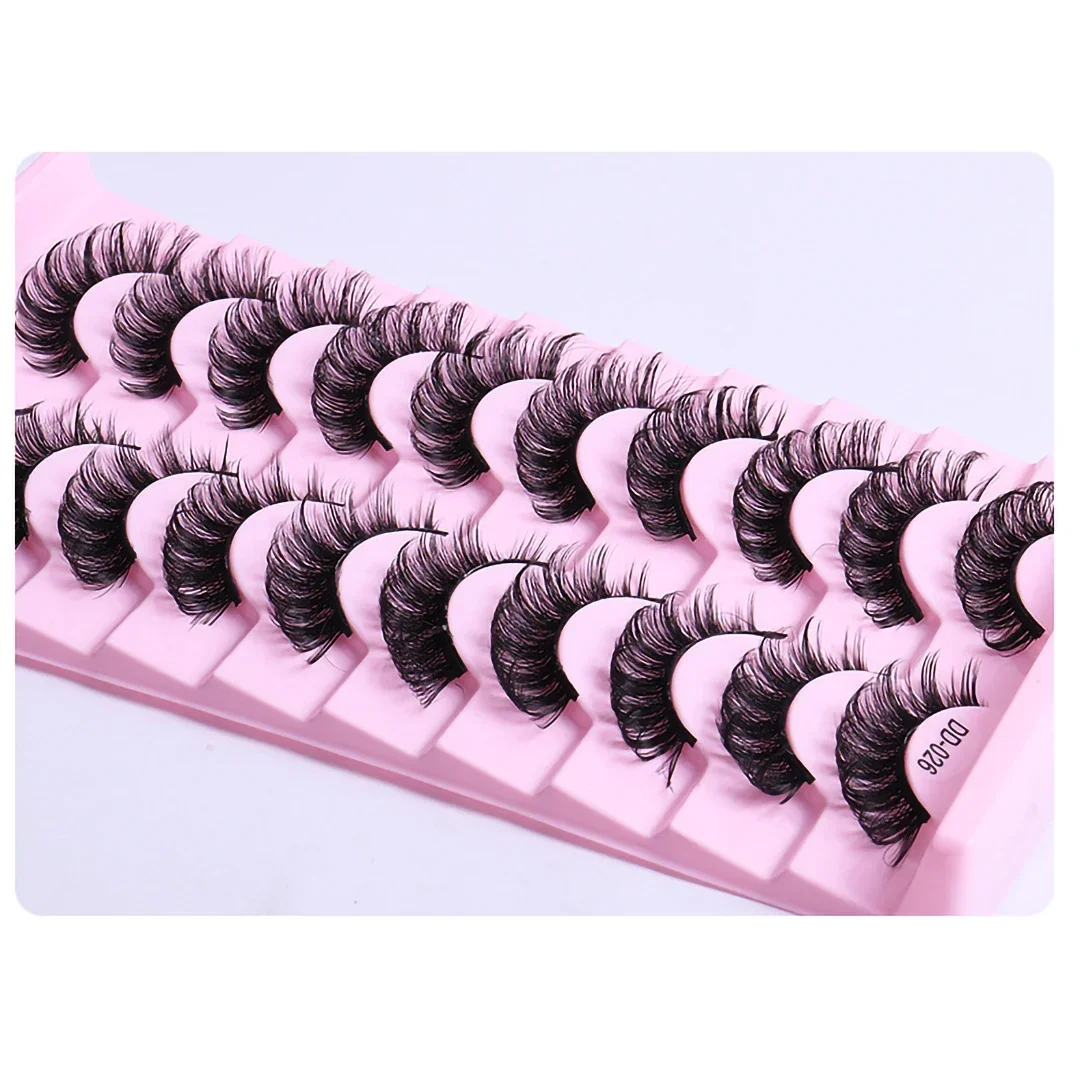 Pestañas postizas 3D de visón esponjoso, extensiones rusas voluminosas, maquillaje, 10 pares