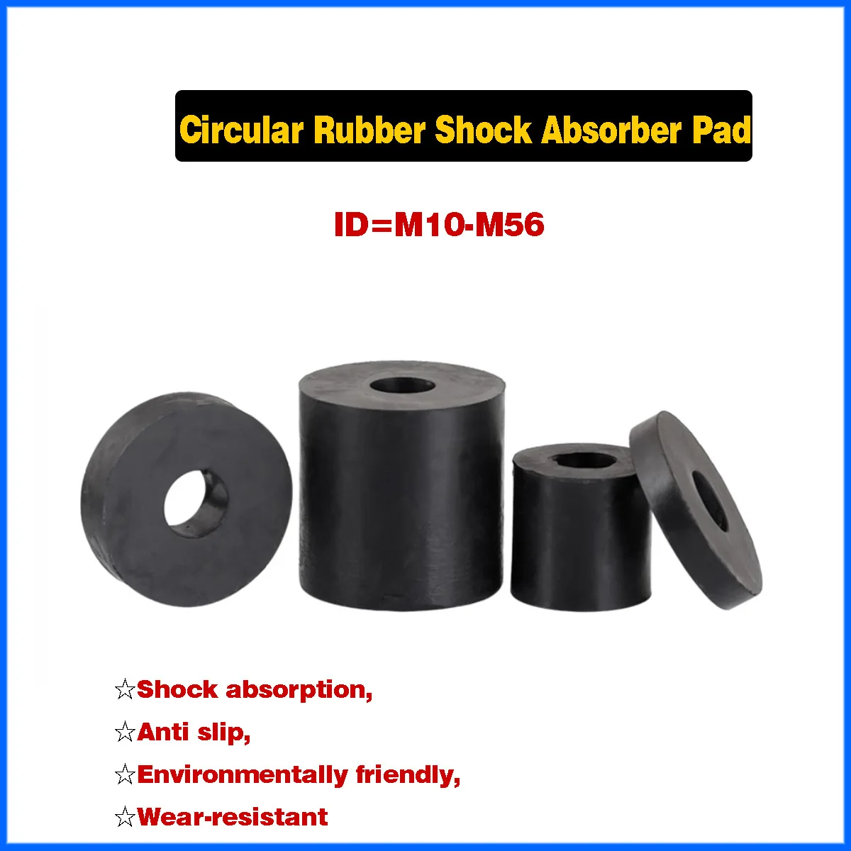 ID=10-56mm Rubber Shock-Absorbing Pad/Fan Coil Shock-Absorbing Gasket/ Noise Reduction And Shock-Absorbing Pad