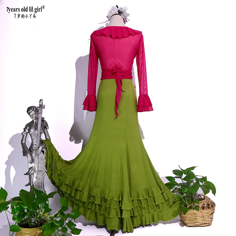 Odzież taneczna Flamenco Spódnica do tańca dla kobiet Kostium występów ESS21