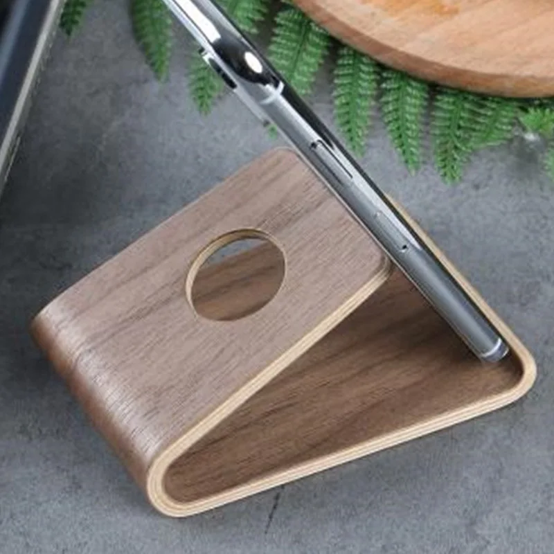 Desktop Tablet Lazy Holder Table Cell Support Base Universal Mobile Phone Stand Wooden Walnut Birch Mount For Smart Phone iPad