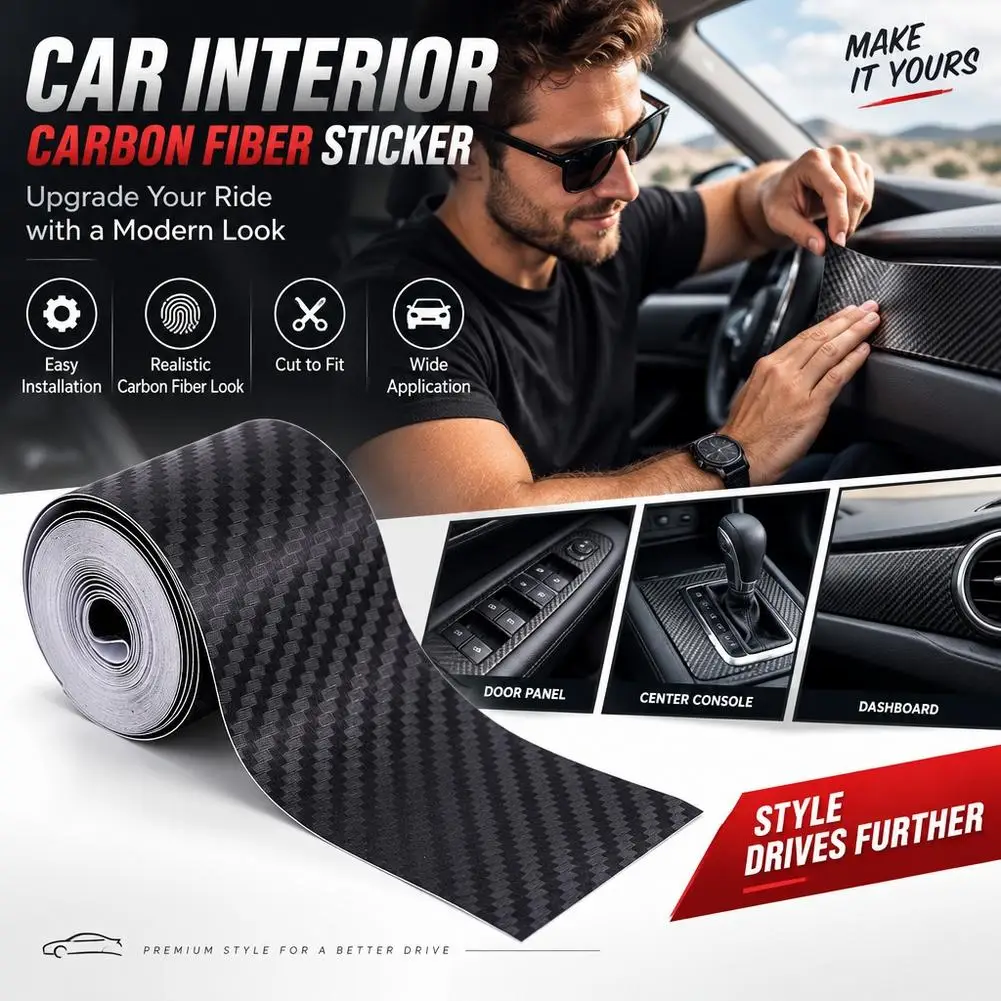 5x3cm Creative Carbon Fiber Car Decoration Sticker Multifunctional Waterproof 3D Stereoscopic Scratch Cover Personalized