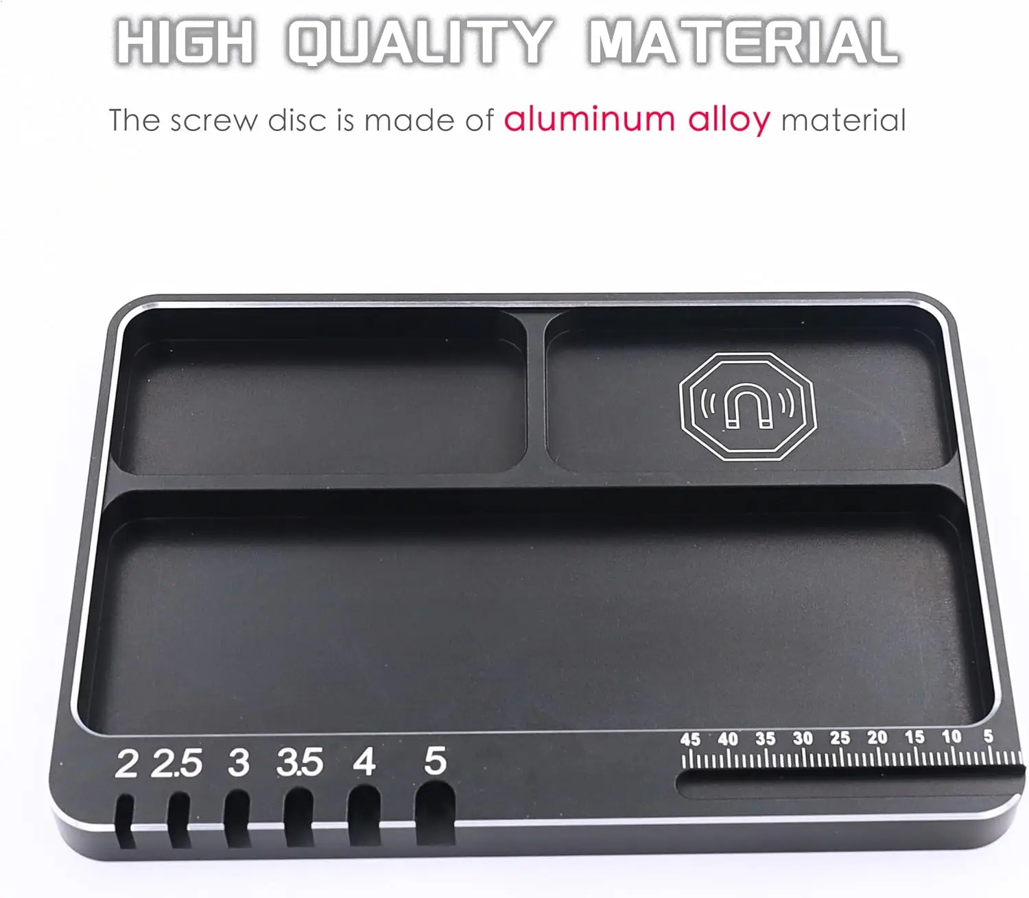 Raflot RC Magnetic Tray High Strength Aluminium Alloy Magnetic Screw Tray with Magnetic Pad for RC Model Toy Repair Magnetic Mat