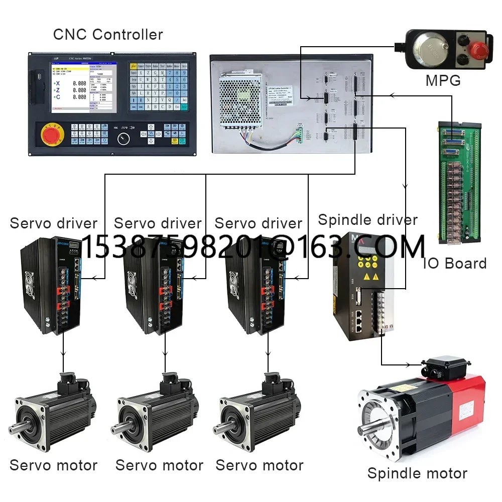 Complete Sets Include Servo Motor And Driver  3 Axis Full Kit X And Z Lathe Machine  CNC  Controller