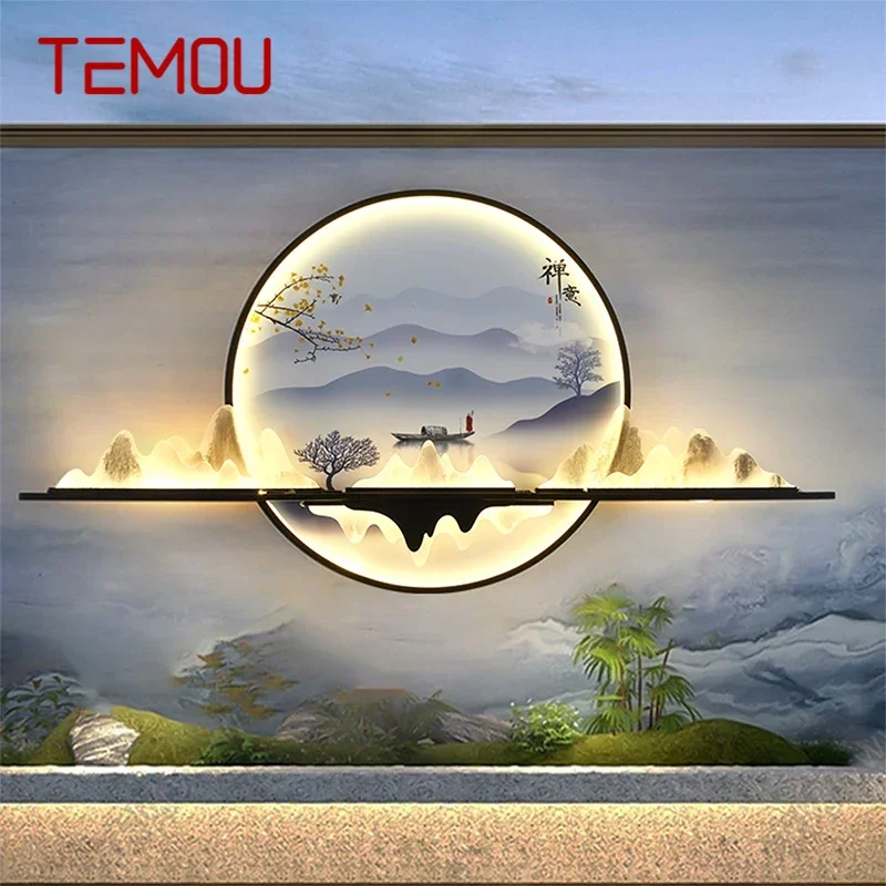 

TEMOU Outdoor Mural Lamp LED 1 Meter Diameter Circular Landscape Waterproof Mural Villa Courtyard Garden Decoration Painting