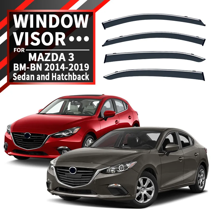 

Для MAZDA 3 Axela: Дефлекторы окон, ветровики, навесы для боковых стекол, защита от дождя и солнца, автоаксессуары