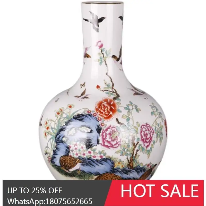 HLZ Pastel Peaceful Prosperity Celestial Globe Porcelain Home Floor Ornament