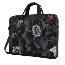 plant flowers leaves laptop bag printed pattern fashion briefcase ultra-thin portable shoulder laptop bag 13 14 15.6in