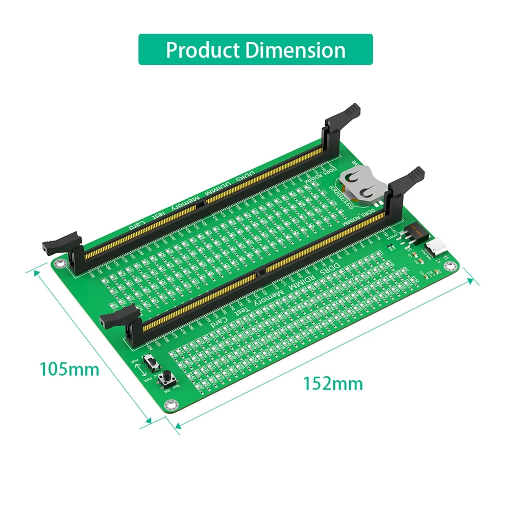 DDR5 RDIMM/UDIMM Speichertester, Desktop-Computer DDR5 Speichertestkarte mit LED-Anzeigen für Desktop-Computer-A86G