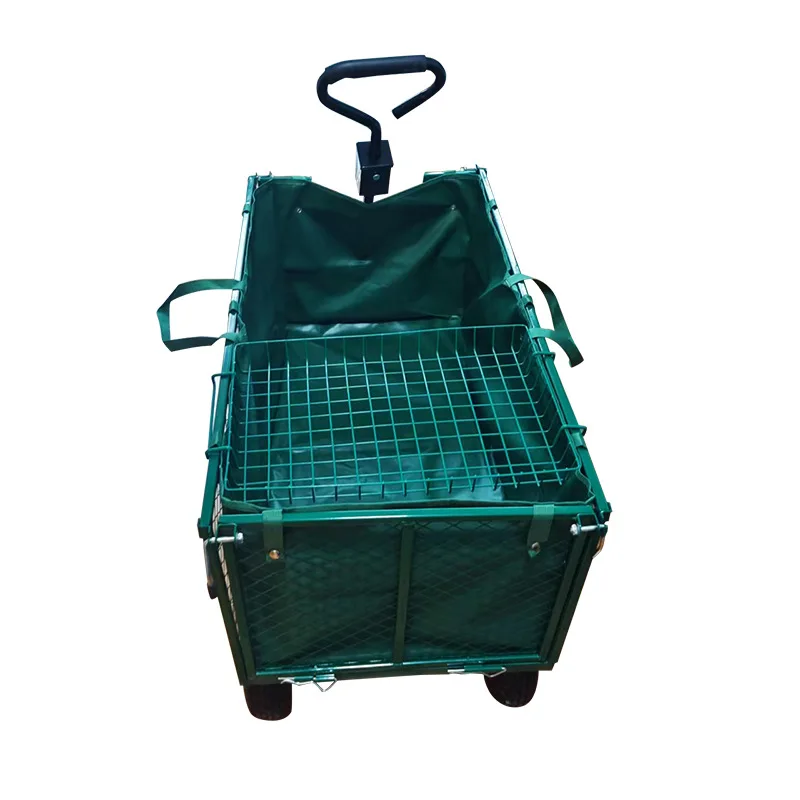 

Garden green supermarket flower shop tool cart, handling four-wheeled trolley