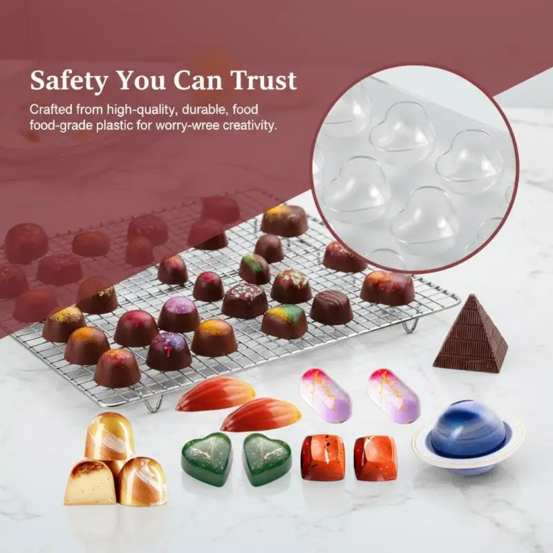 Chocolate Candy Mold Circular Shape Baking Cake Polycarbonate Chocolate Molds Baking Pastry Tools Kitchen Household Supplie