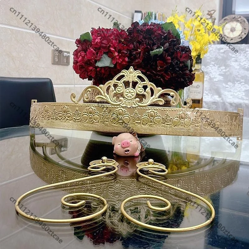 Cream Wrought Iron Bed Curtain Frame Single Double Track Antique Princess Mosquito Net Fabric Display Hook