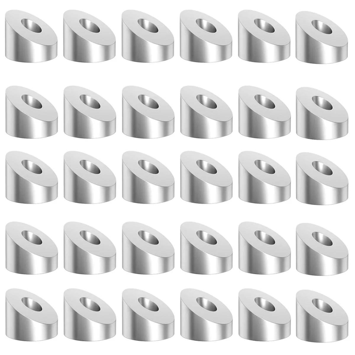 

B74A 30 Pack Stainless Steel 1/4In 30 Degree Angle Beveled Washer for 1/8In to 3/16In Deck Cable Railing T316 Marine Grade