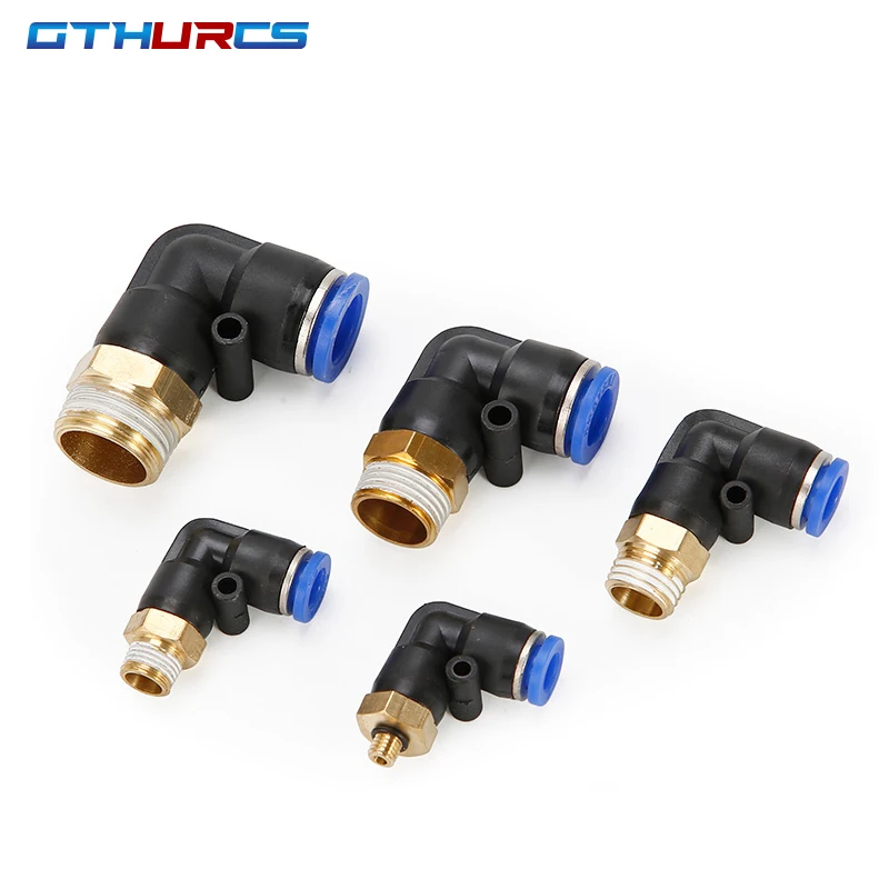 50 Uds PL accesorios neumáticos conector rápido de aire PL4-M5 PL6-01 PL8-02 PL10-03 1/8 "1/4" 3/8 "1/2" rosca macho
