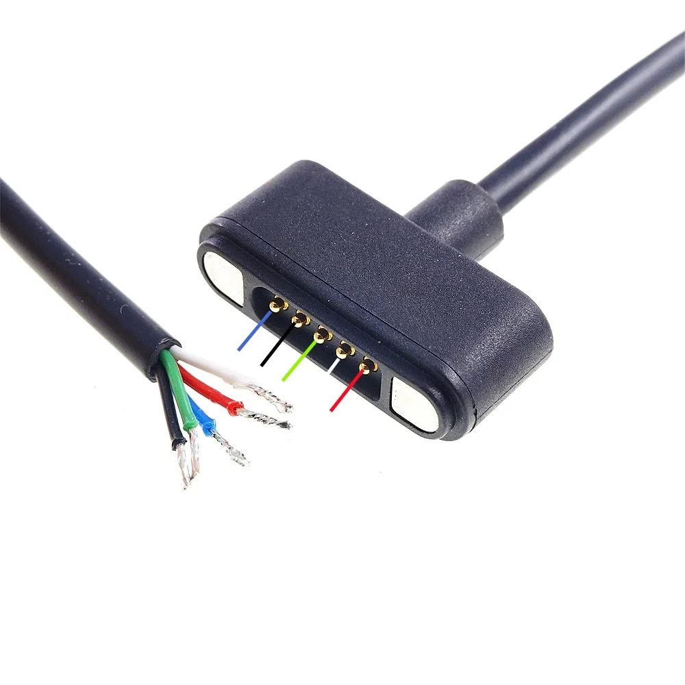 1 Piece Magnetic Connector 5 Pole USB Cable Power Data Male Female 2.2 MM Pitch THT 3.0A Spring Loaded Pogo Pin Strong Force