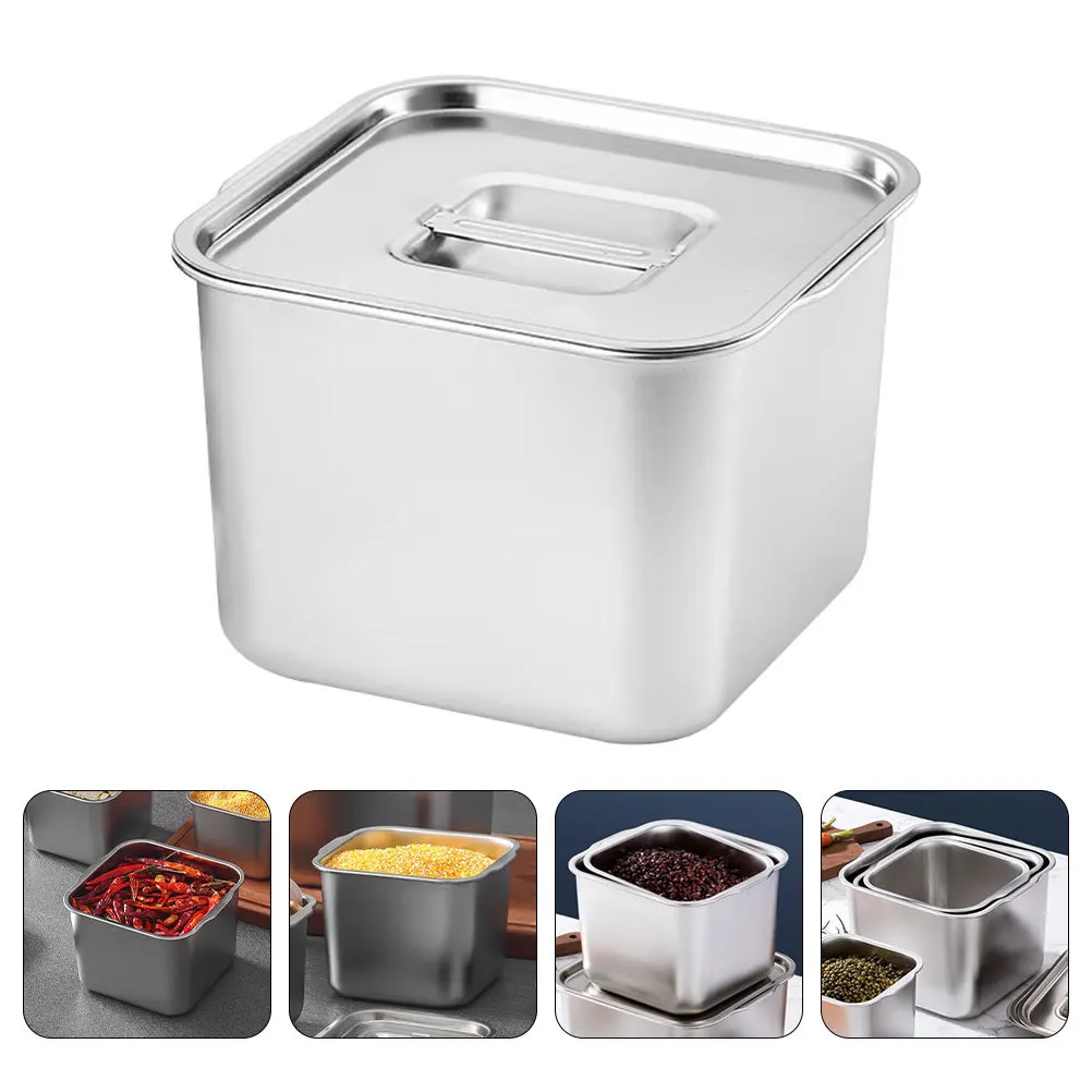 

Condiment Pot Stainless Steel Spice Box Large Capacity Kitchen Seasoning Jar Storage Container For Counter Organizer
