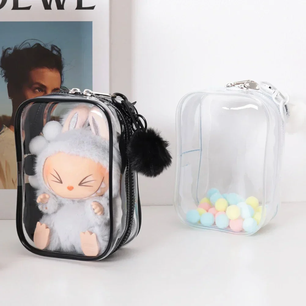 Transparent doll Dustproof Hanging Dust Drying Doll bag Protective Cover Cotton Doll Bag For 17cm Labubu 15cm Cotton Plush