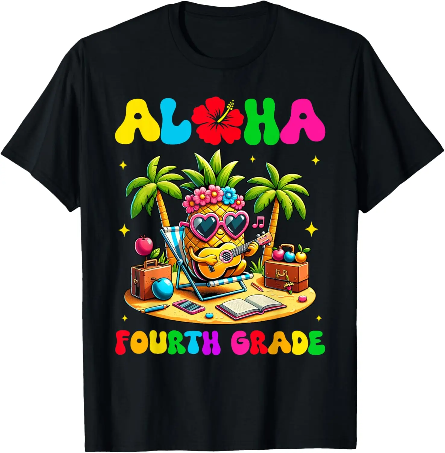 

Aloha Fourth Grade Pineapple Hawaii Back to School Kids Girl T-Shirt