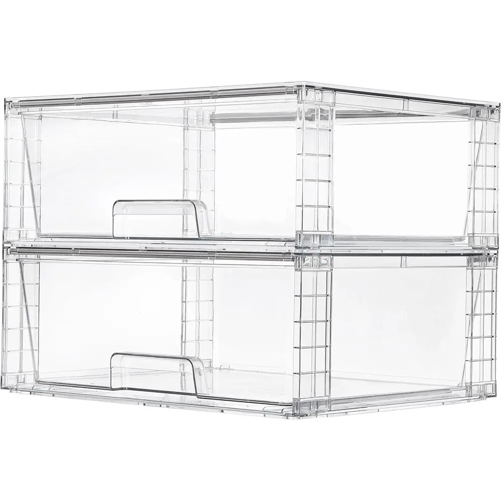 

Large Stackable Storage Drawers, Clear Acrylic Bathroom Closet Undersink Organizers, Plastic Storage Bins or Cabinet, Kitchen Pa