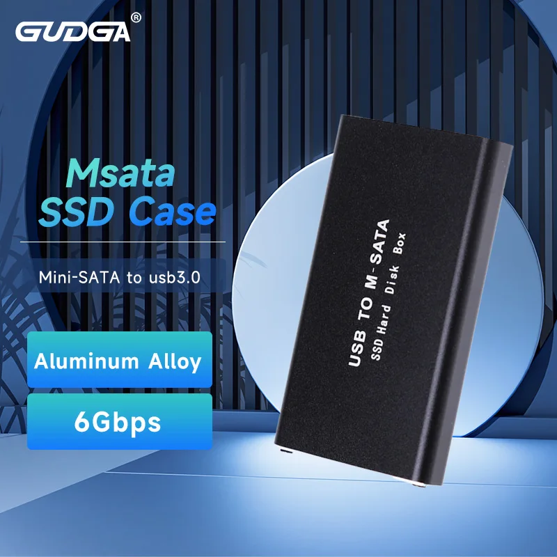 

GUDGA Msata SSD Case USB3.0 to Mini SATA Adapter Internal SSD Hard Drive Enclosure Aluminum Alloy External HD SSD Hard Disk