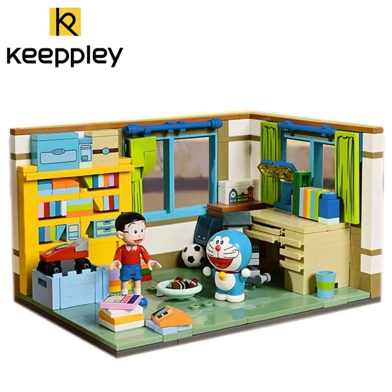 

Keeppley Anime Kawaii Building Blocks Doraemon Nobita Nobi's Room Model Children's Toys Kawaii Birthday Gift Construction Toys