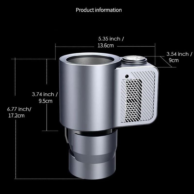 2 in 1 Smart Cooling Cup Holder, Portable Car Cooling Cup Mug Glass Holder Practical Small Cooler Cools and Heats Drinks-A51M