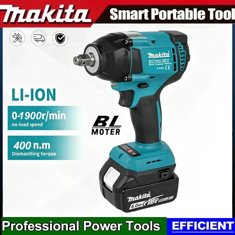 

Makita 18v 21V Brushless Electric Wrench, 400N High Torque with Digital Display, Multifunctional Portable Electronic Power Tool