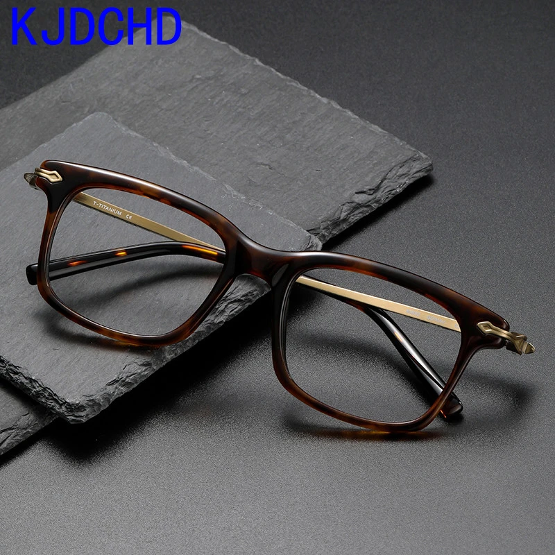 

Acetate Titanium Glasses Frame Men Vintage Square Prescription Eyeglasses Frames Women Optical Full Spectacles Korean Eyewear