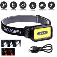 Portable LED Sensor Headlamp 800LM 18650 Headlight 5 Lighting Modes Type-C Rechargeable Work Light With Built-in Battery