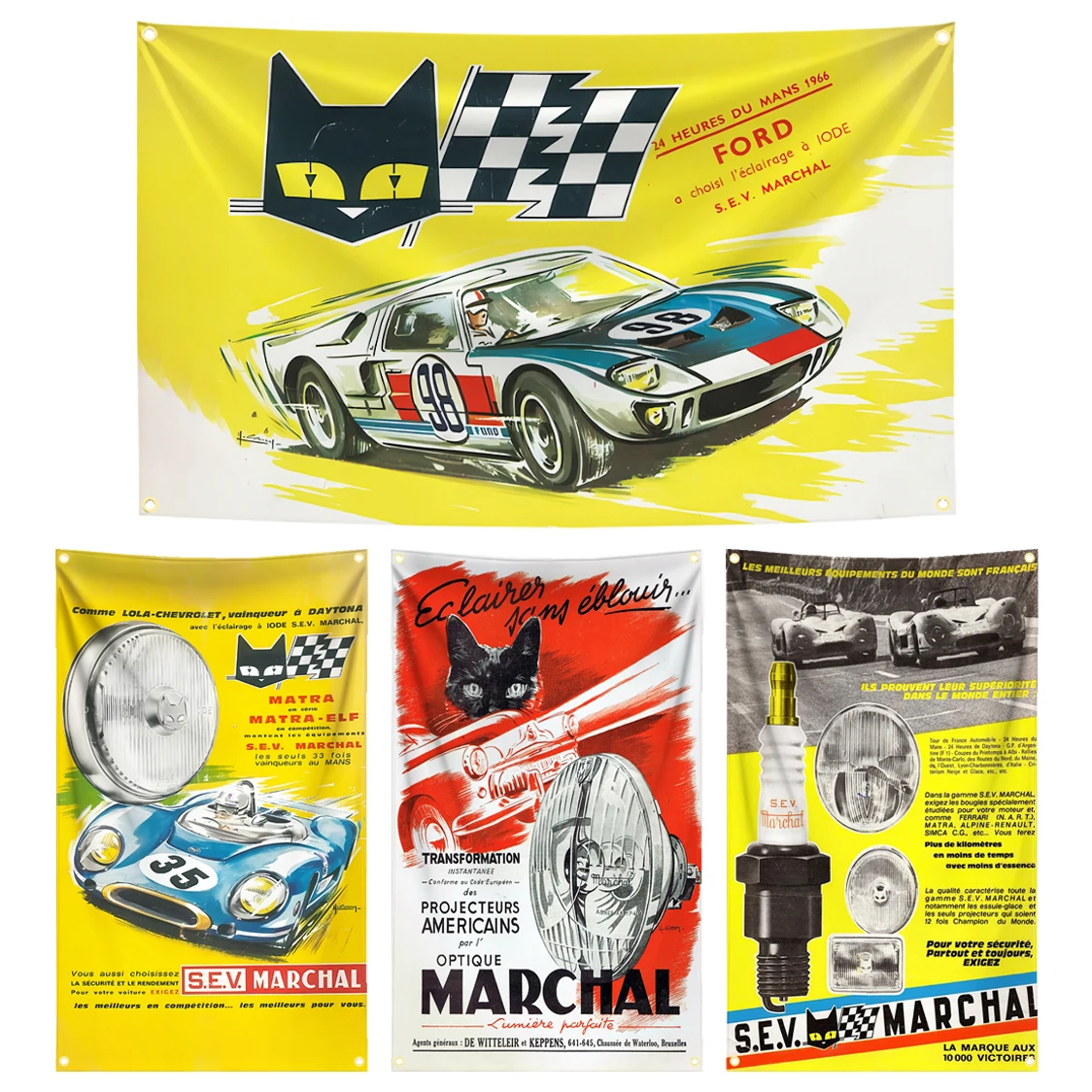 90x150cm Classic Retro SEV Marchals Poster Flag Tapestry Polyester Digital Printing Banner Garage Wall Art Out Door Decoration